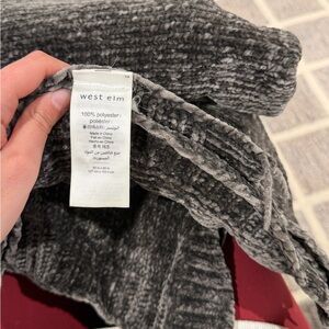 West Elm Plush Chenille Throw — Charcoal Gray